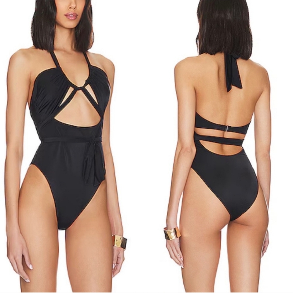 Cleobella Black Cutout One-Piece Swimsuit